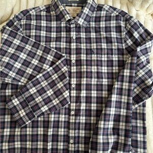 Original Penguin Navy and White Plaid Button-Down Shirt